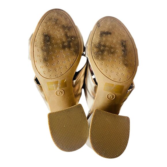 Dolce Vita Womens Knot Block Heels Rose Gold Slip On Mules Sandals Metallic 7.5 - Picture 6 of 8